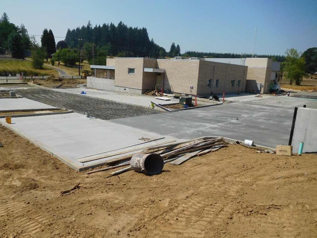 Parking lot concrete work at Station 69
