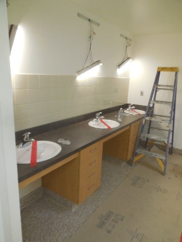 Locker room construction at Station 64