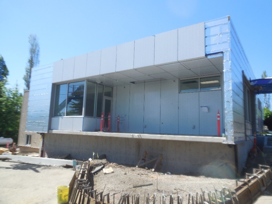 Exterior construction at Station 64