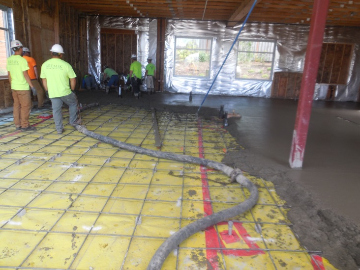 Pouring concrete at Station 70