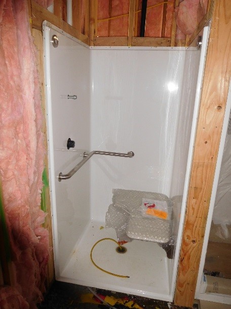 Bathroom construction at Station 55