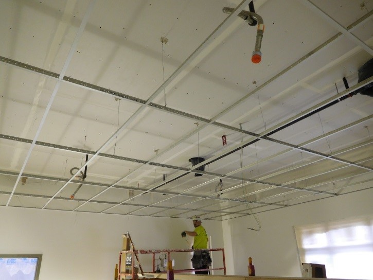 Ceiling work at Station 55