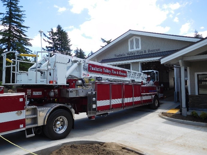 Truck in front of Station 55