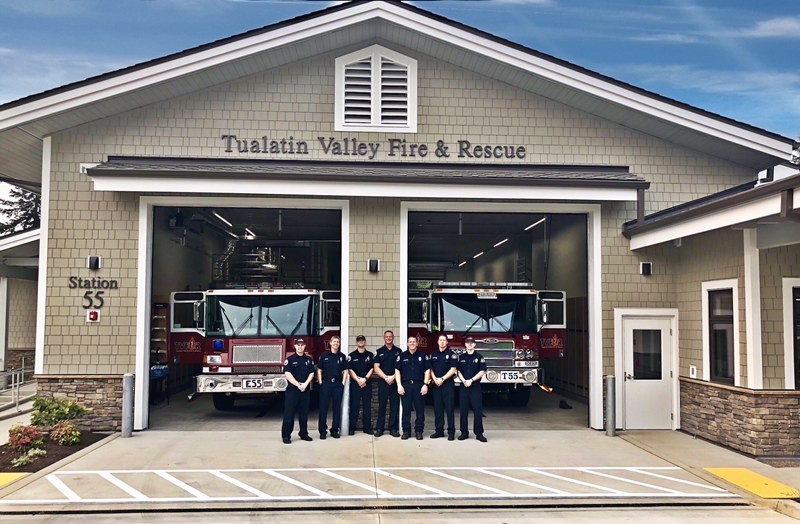 Crew standing in front of Station 55