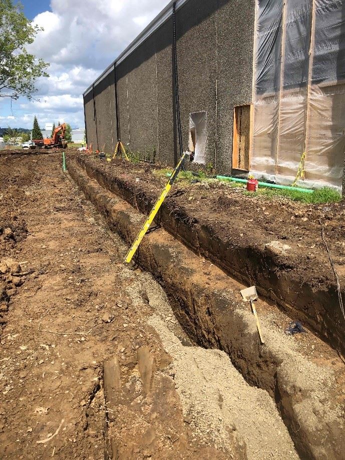 Trenching for site utilities