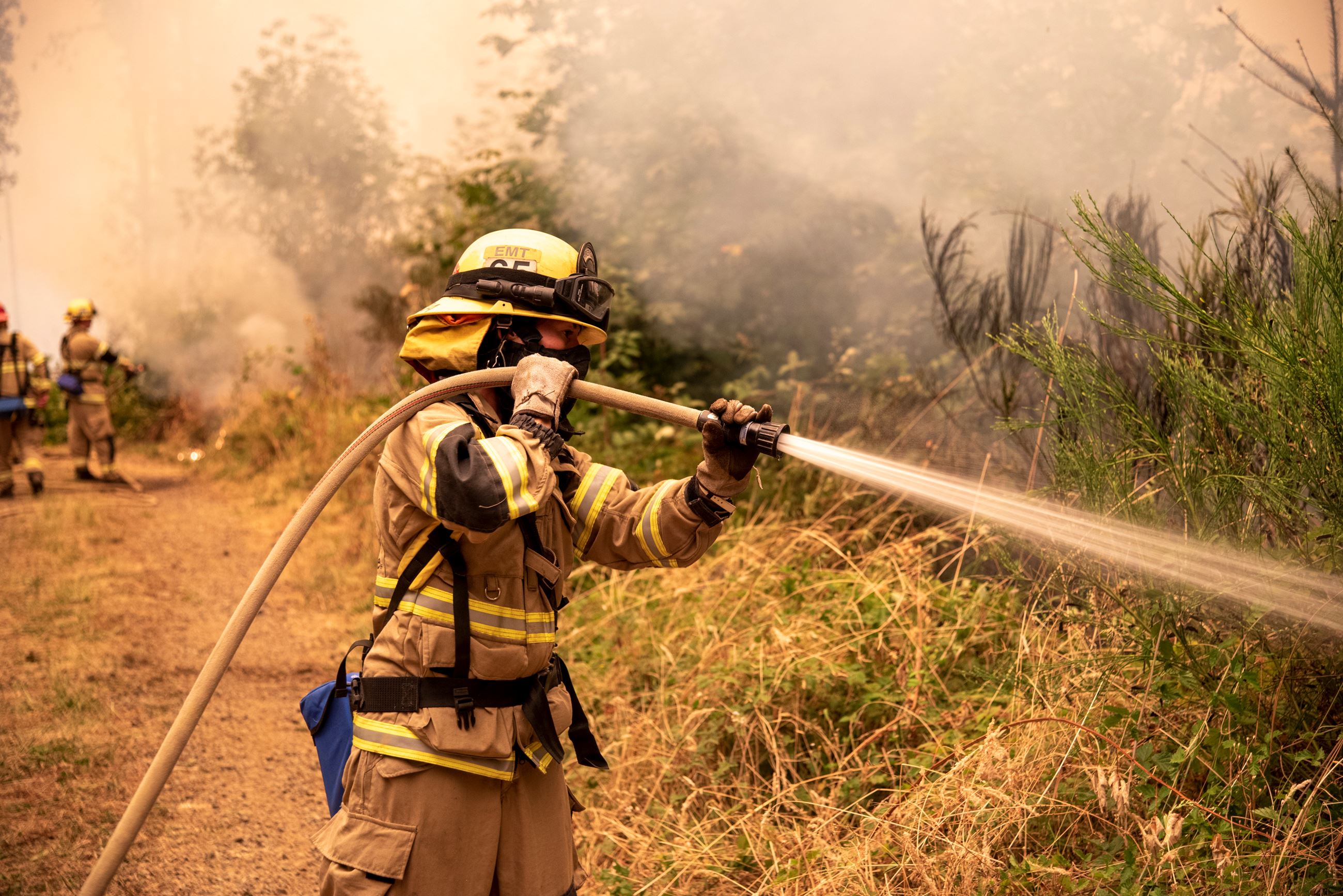 Firefighter working at Chehalem Mountain-Bald Peak Wildfire
