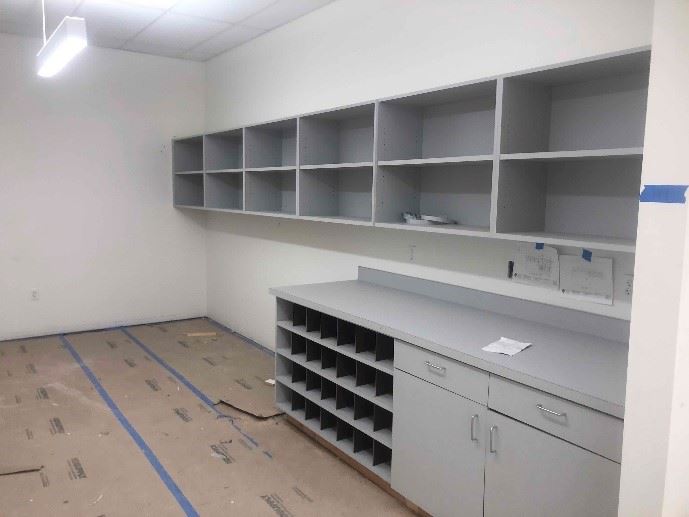 Casework is installed in Logistics Service Center