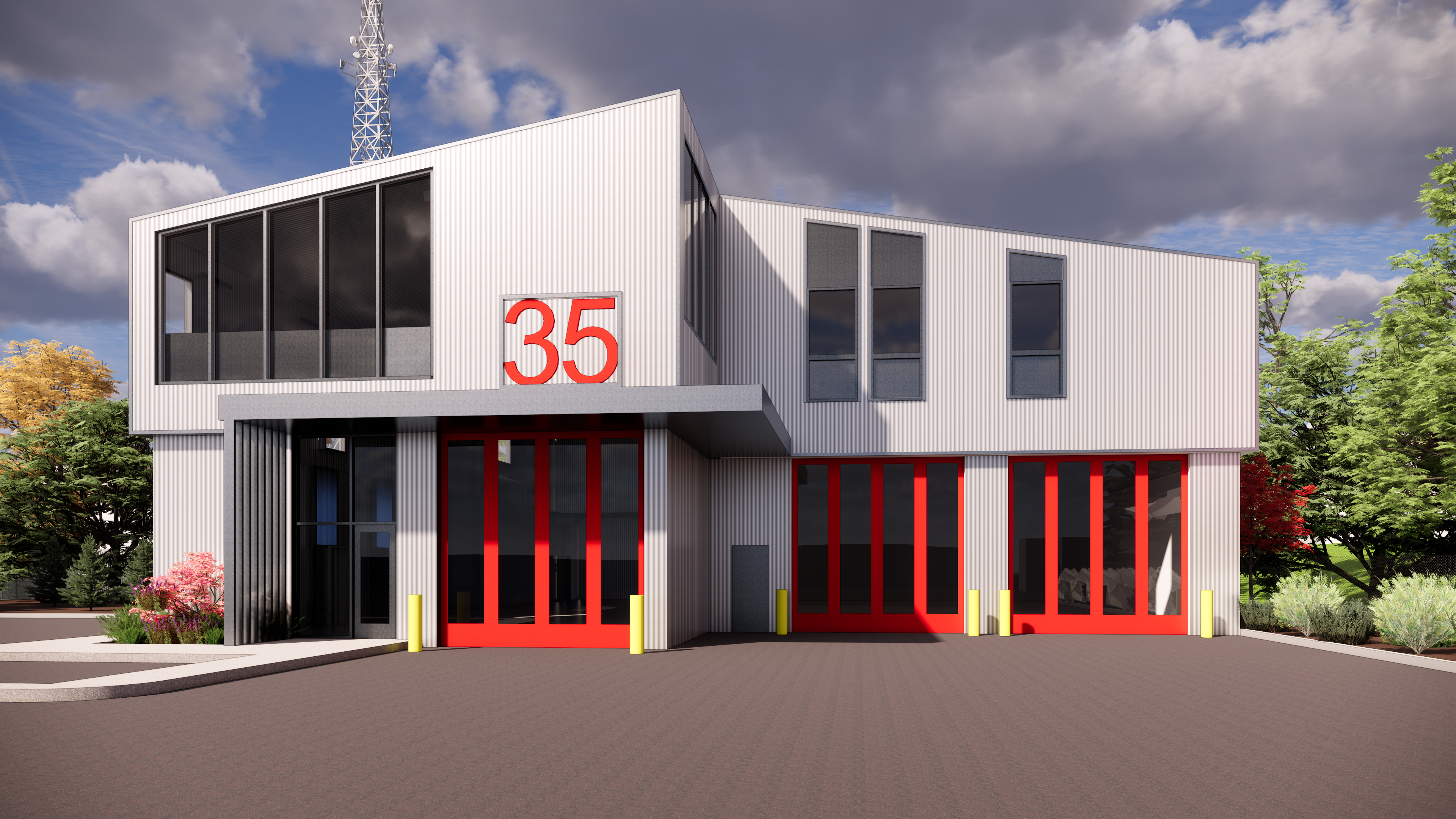TVFR 35 - Exterior Rendering of fire station