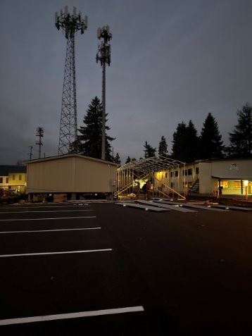 exterior of temporary quarters